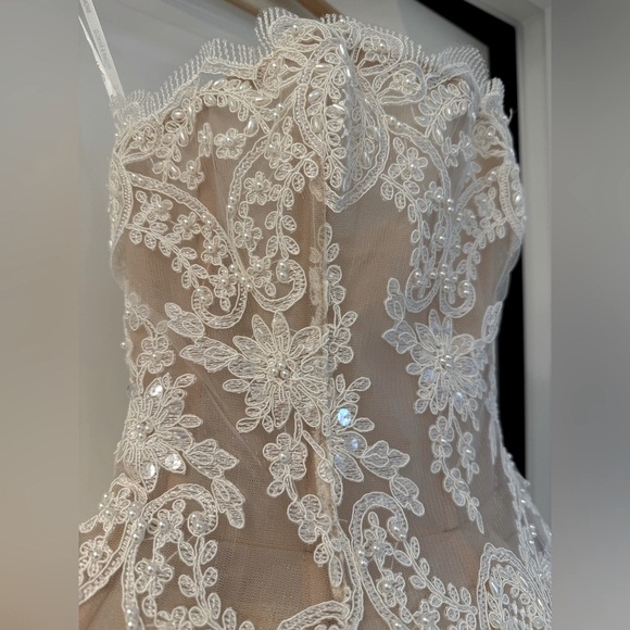 NWOT BRONX AND BANCO Maraya Blanc Lace Mini Dress - Picture 14 of 17